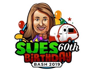 Sues 60th Birthday Bash 2019 logo design by DreamLogoDesign