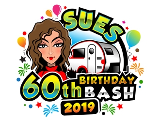 Sues 60th Birthday Bash 2019 logo design by MAXR