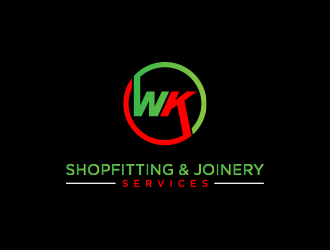 wk shopfitting & joinery services  logo design by Inlogoz