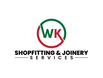 wk shopfitting & joinery services  logo design by pakNton