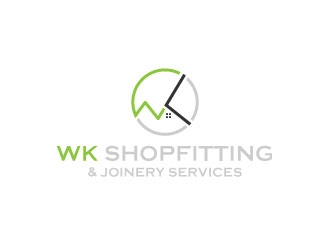 wk shopfitting & joinery services  logo design by Suvendu