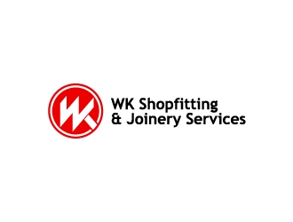 wk shopfitting & joinery services  logo design by josephope