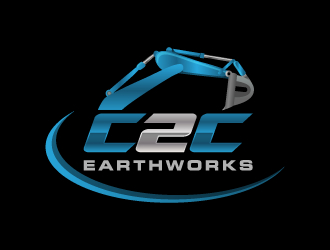 C2C earthworks logo design by pencilhand