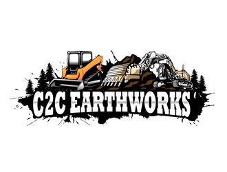 C2C earthworks logo design by LogoInvent