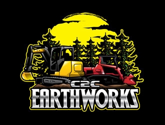C2C earthworks logo design by frontrunner