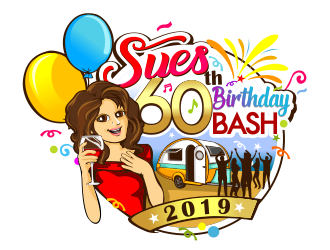 Sues 60th Birthday Bash 2019 logo design by veron