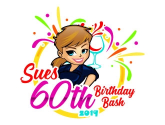 Sues 60th Birthday Bash 2019 logo design by daywalker