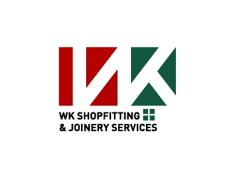 wk shopfitting & joinery services  logo design by josephope