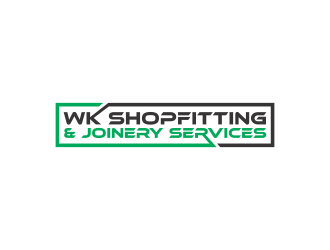 wk shopfitting & joinery services  logo design by mikael