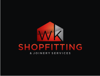wk shopfitting & joinery services  logo design by bricton