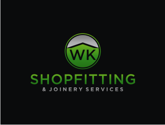 wk shopfitting & joinery services  logo design by bricton