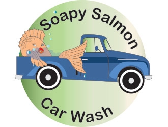 Soapy Salmon Car Wash logo design by not2shabby