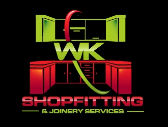 wk shopfitting & joinery services  logo design by dorijo