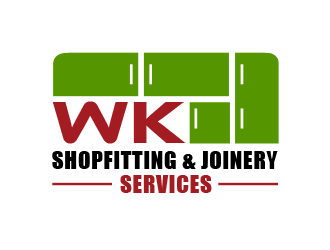 wk shopfitting & joinery services  logo design by BeDesign