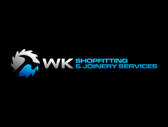 wk shopfitting & joinery services  logo design by imagine