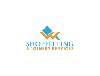 wk shopfitting & joinery services  logo design by amazing
