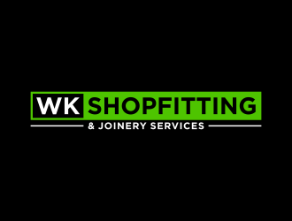 wk shopfitting & joinery services  logo design by maseru