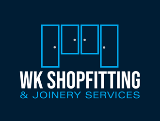 wk shopfitting & joinery services  logo design by kunejo