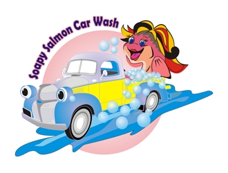 Soapy Salmon Car Wash logo design by indrabee