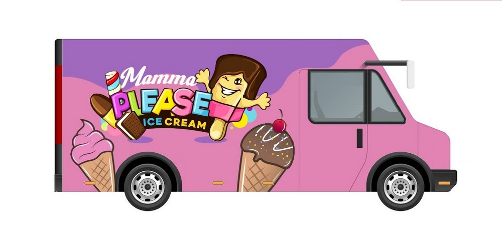Mamma Please Ice Cream  logo design by ksantirg