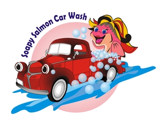 Soapy Salmon Car Wash logo design by indrabee