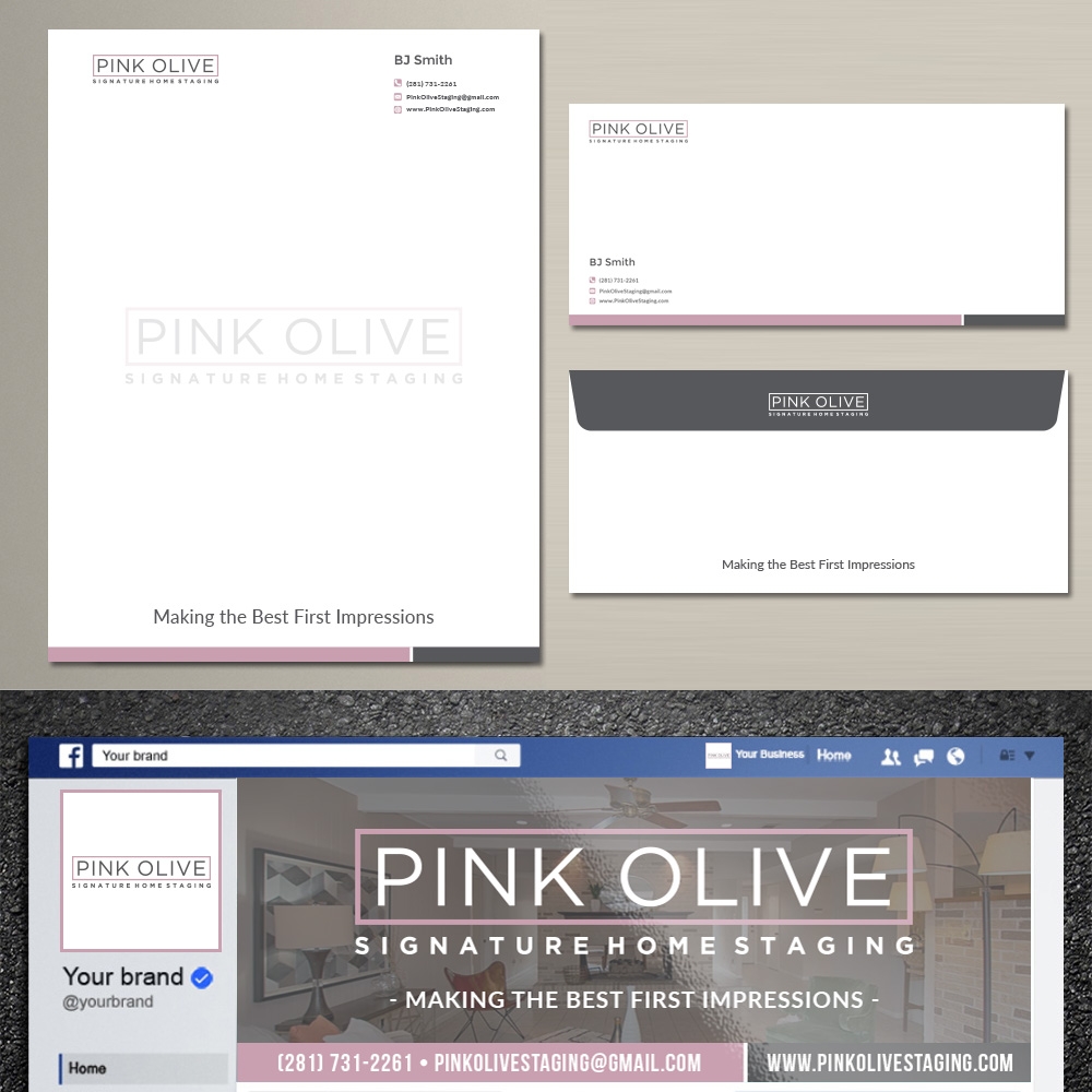 Pink Olive Signature Home Staging logo design by mattlyn