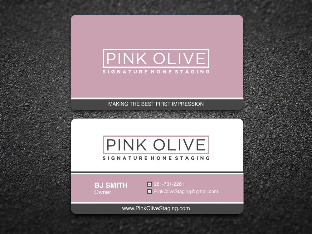 Pink Olive Signature Home Staging logo design by labo