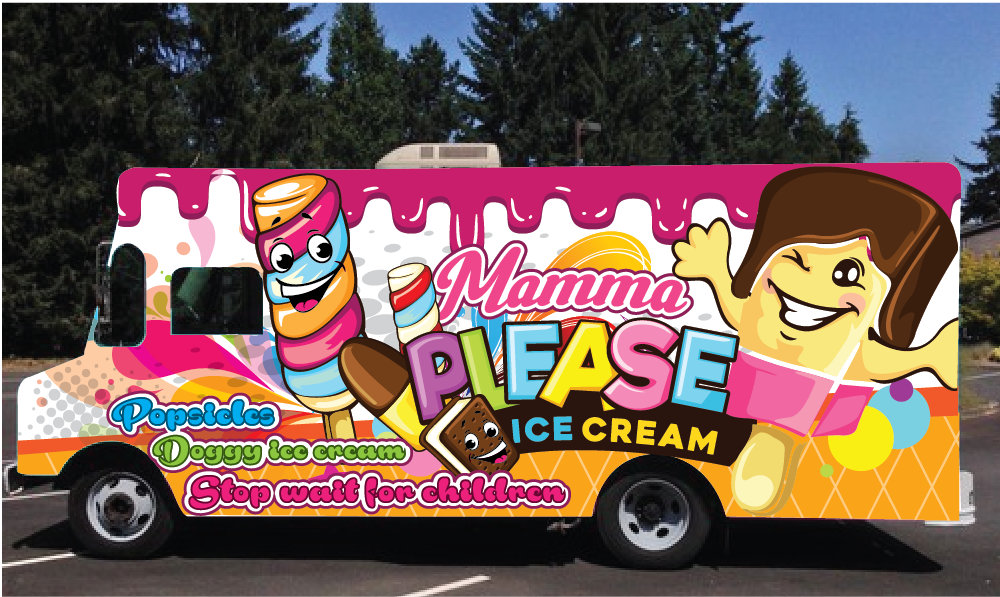 Mamma Please Ice Cream  logo design by SiliaD