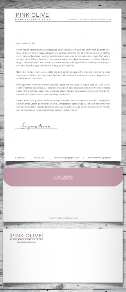 Pink Olive Signature Home Staging logo design by scriotx