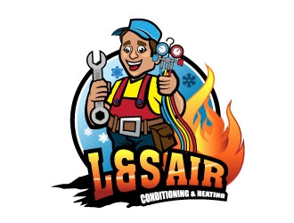 L & S Air Conditioning & Heating logo design by Suvendu