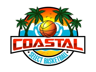 Coastal Select Basketball logo design by DreamLogoDesign