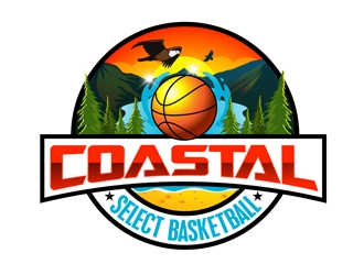 Coastal Select Basketball logo design by DreamLogoDesign