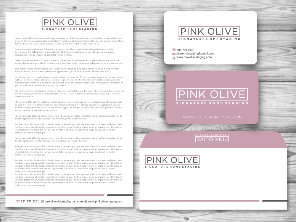 Pink Olive Signature Home Staging logo design by jaize