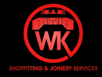 wk shopfitting & joinery services  logo design by PMG