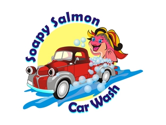Soapy Salmon Car Wash logo design by indrabee