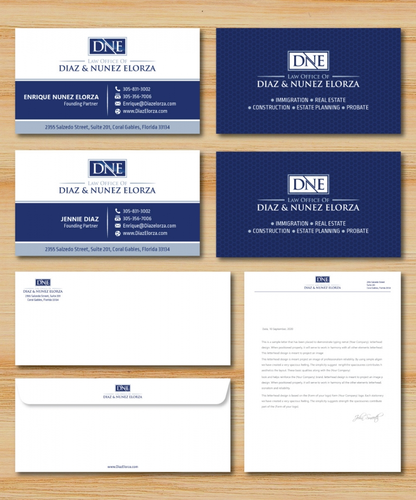 Law Office of Diaz & Nunez Elorza logo design by Boomstudioz