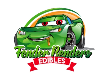 Fender Benders EDIBLES logo design by dorijo