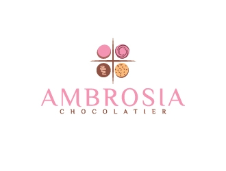 Ambrosia Chocolatier logo design by Lovoos