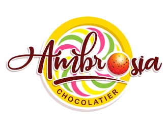 Ambrosia Chocolatier logo design by MAXR
