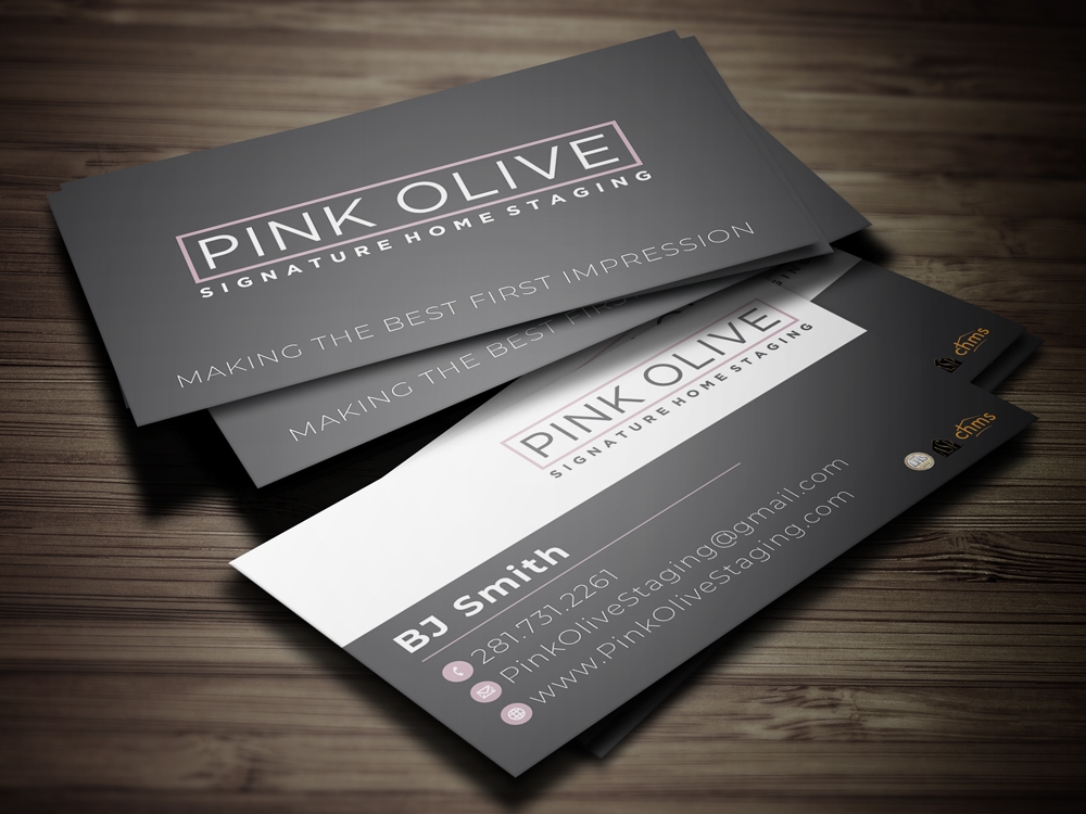 Pink Olive Signature Home Staging Logo Design
