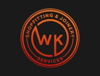 wk shopfitting & joinery services  logo design by berkahnenen