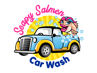 Soapy Salmon Car Wash logo design by haze