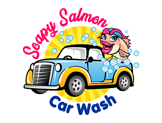 Soapy Salmon Car Wash logo design by haze