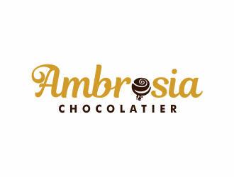 Ambrosia Chocolatier logo design by andriandesain