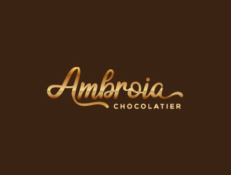 Ambrosia Chocolatier logo design by zakdesign700