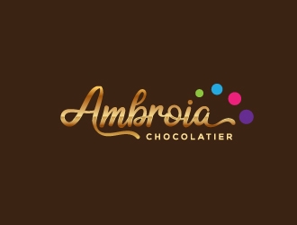 Ambrosia Chocolatier logo design by zakdesign700