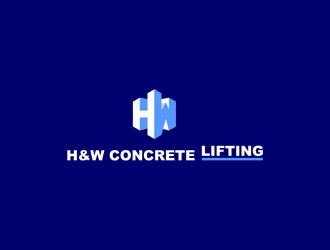 H&W Concrete Lifting logo design by Kraken