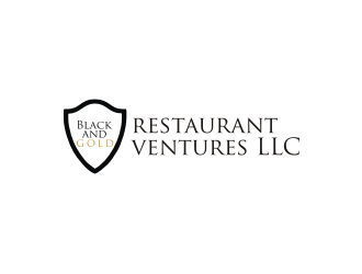 Black and gold restaurant ventures LLC logo design by Diancox