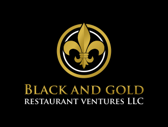 Black and gold restaurant ventures LLC logo design by Purwoko21