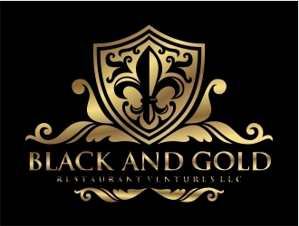 Black and gold restaurant ventures LLC logo design by Eko_Kurniawan